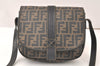 Authentic FENDI Zucca Shoulder Cross Body Bag Purse PVC Leather Brown 5416K