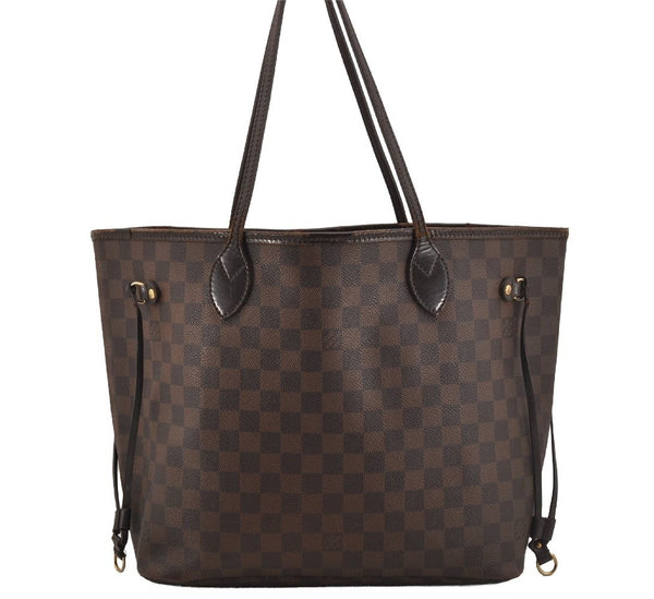 Authentic Louis Vuitton Damier Neverfull MM Shoulder Tote Bag N51105 LV 5417J