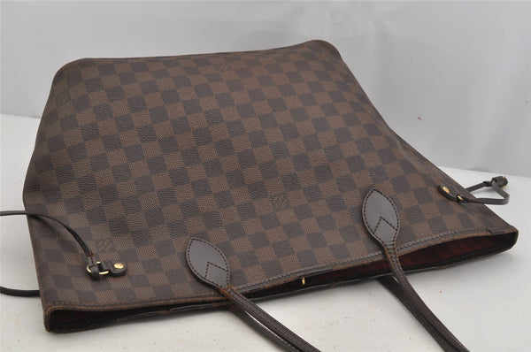 Authentic Louis Vuitton Damier Neverfull MM Shoulder Tote Bag N51105 LV 5417J