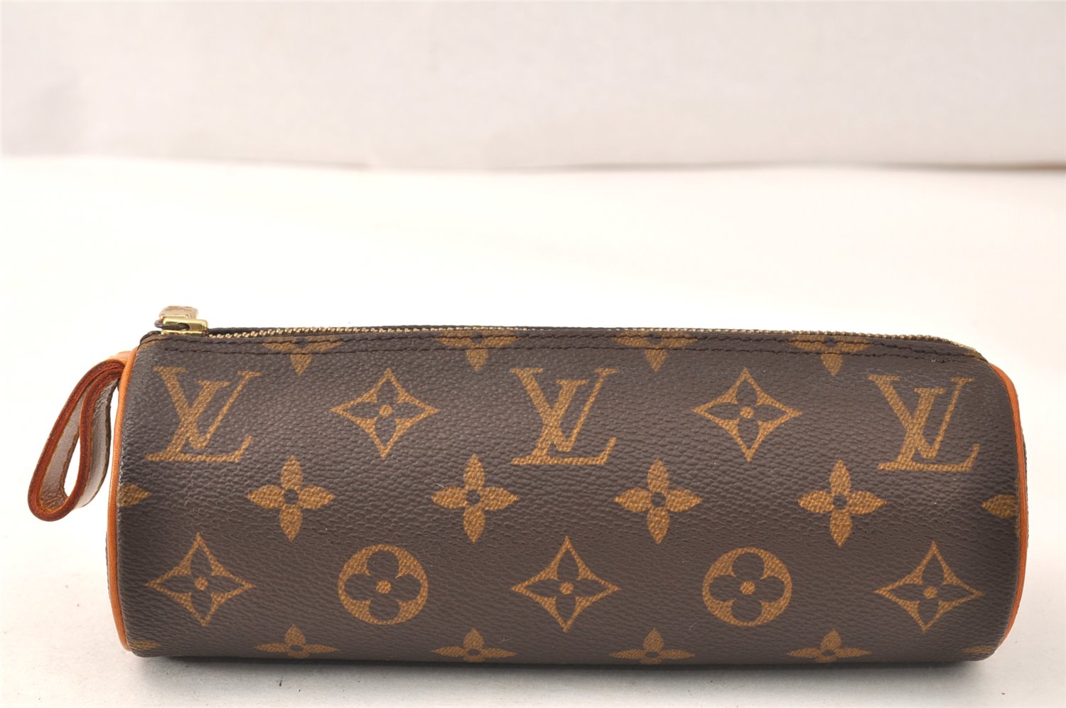 Authentic Louis Vuitton Monogram Trousse Ronde Pen Case Pouch M47630 Junk 5417K