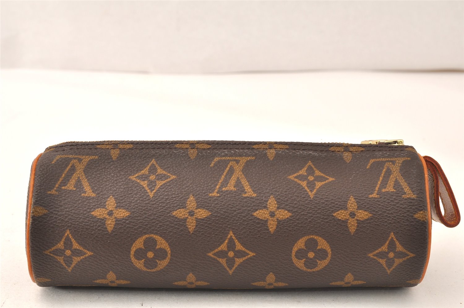 Authentic Louis Vuitton Monogram Trousse Ronde Pen Case Pouch M47630 Junk 5417K
