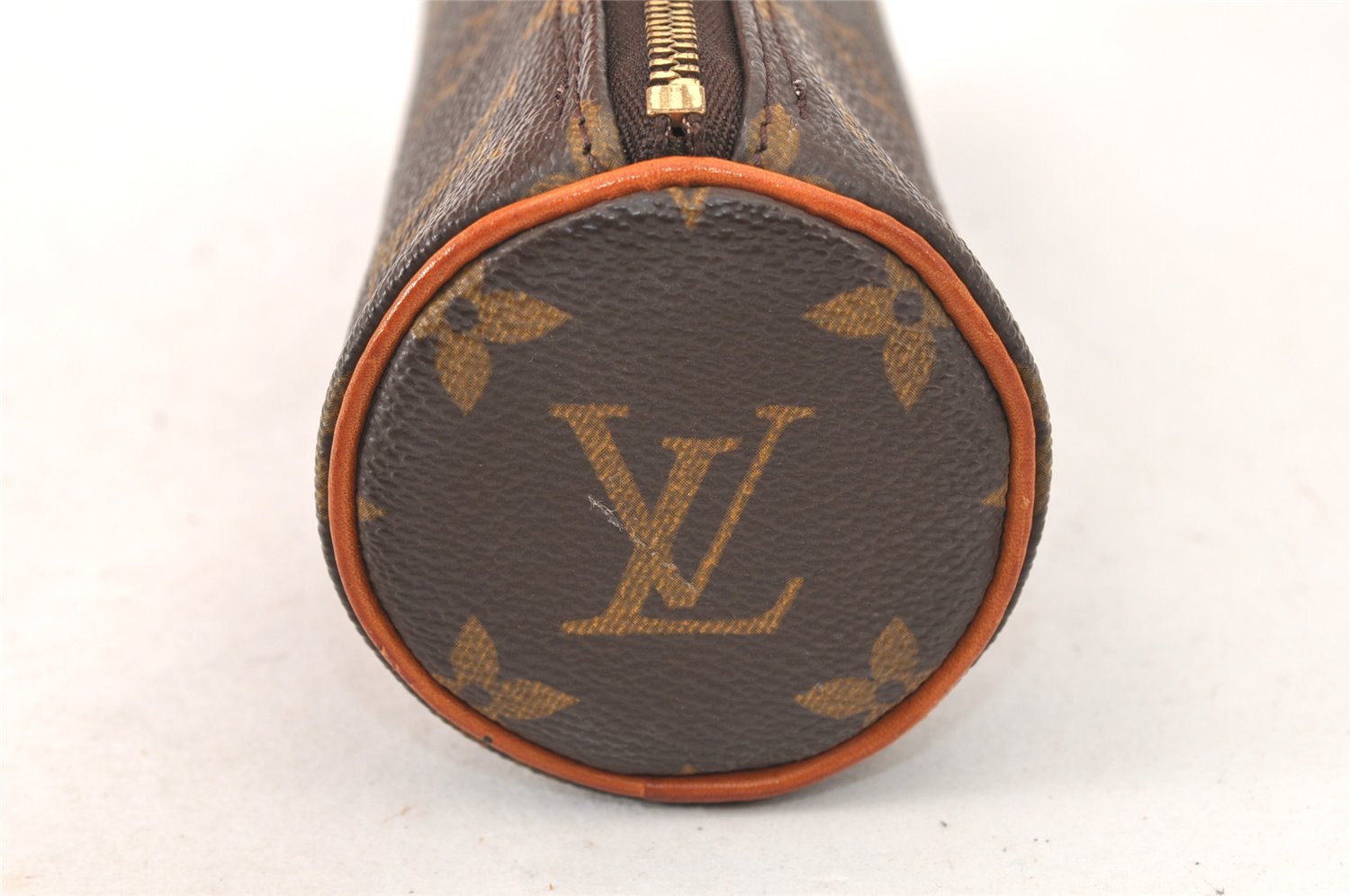 Authentic Louis Vuitton Monogram Trousse Ronde Pen Case Pouch M47630 Junk 5417K