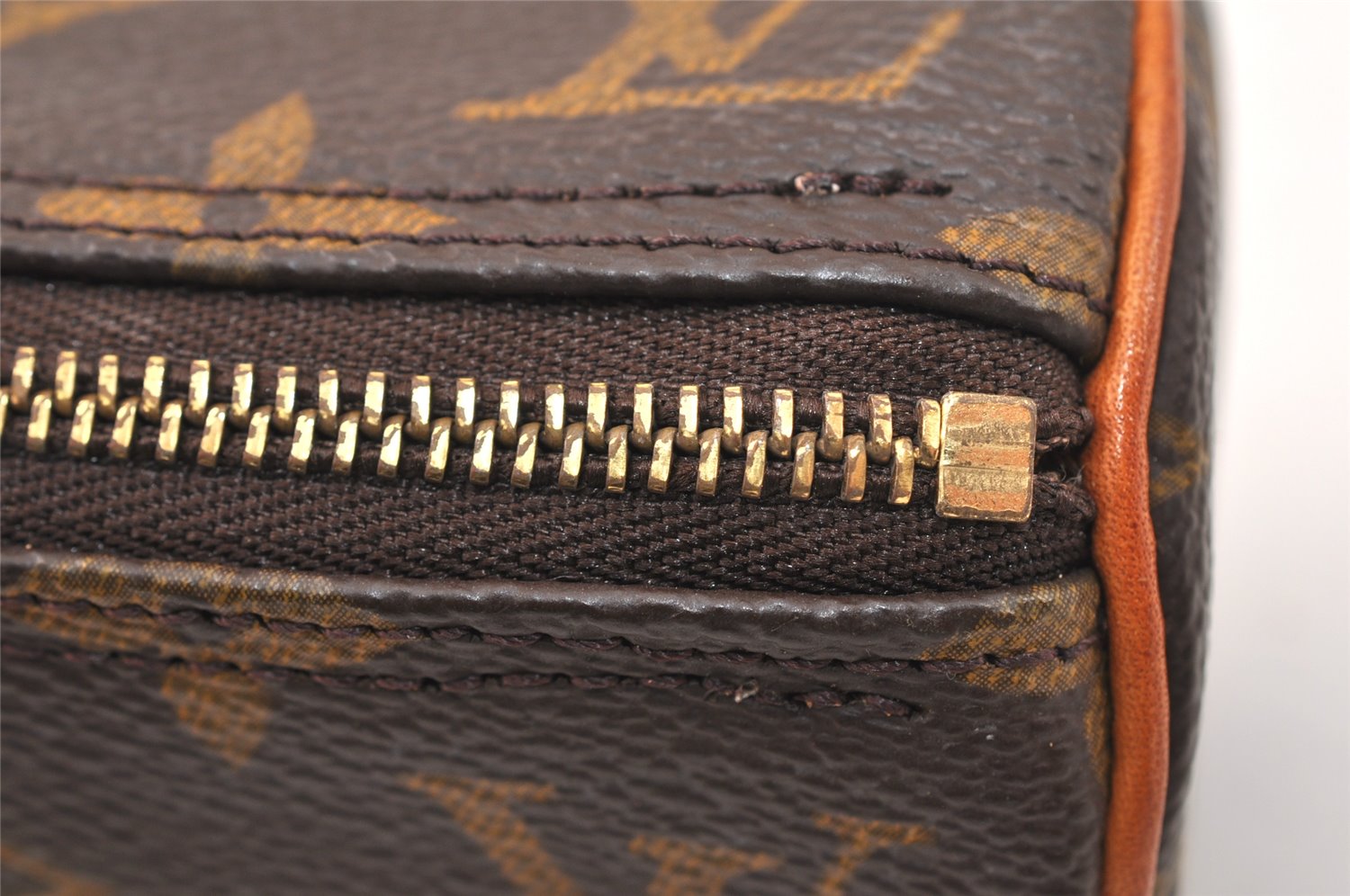 Authentic Louis Vuitton Monogram Trousse Ronde Pen Case Pouch M47630 Junk 5417K