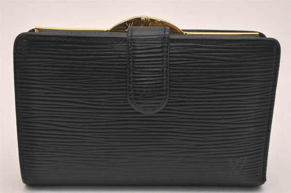 Auth Louis Vuitton Epi Porte Monnaie Billets Viennois Wallet M63242 Black 5418J