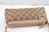 Authentic GUCCI Abbey Hand Bag Pouch Purse GG Canvas Leather 145750 Brown 5419K