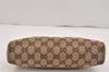 Authentic GUCCI Abbey Hand Bag Pouch Purse GG Canvas Leather 145750 Brown 5419K