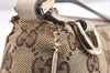 Authentic GUCCI Abbey Hand Bag Pouch Purse GG Canvas Leather 145750 Brown 5419K