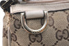 Authentic GUCCI Abbey Hand Bag Pouch Purse GG Canvas Leather 145750 Brown 5419K