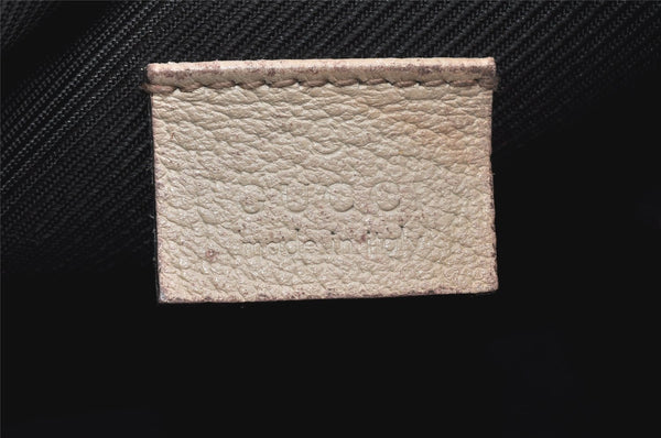Authentic GUCCI Abbey Hand Bag Pouch Purse GG Canvas Leather 145750 Brown 5419K