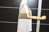 Authentic GUCCI Abbey Hand Bag Pouch Purse GG Canvas Leather 145750 Brown 5419K