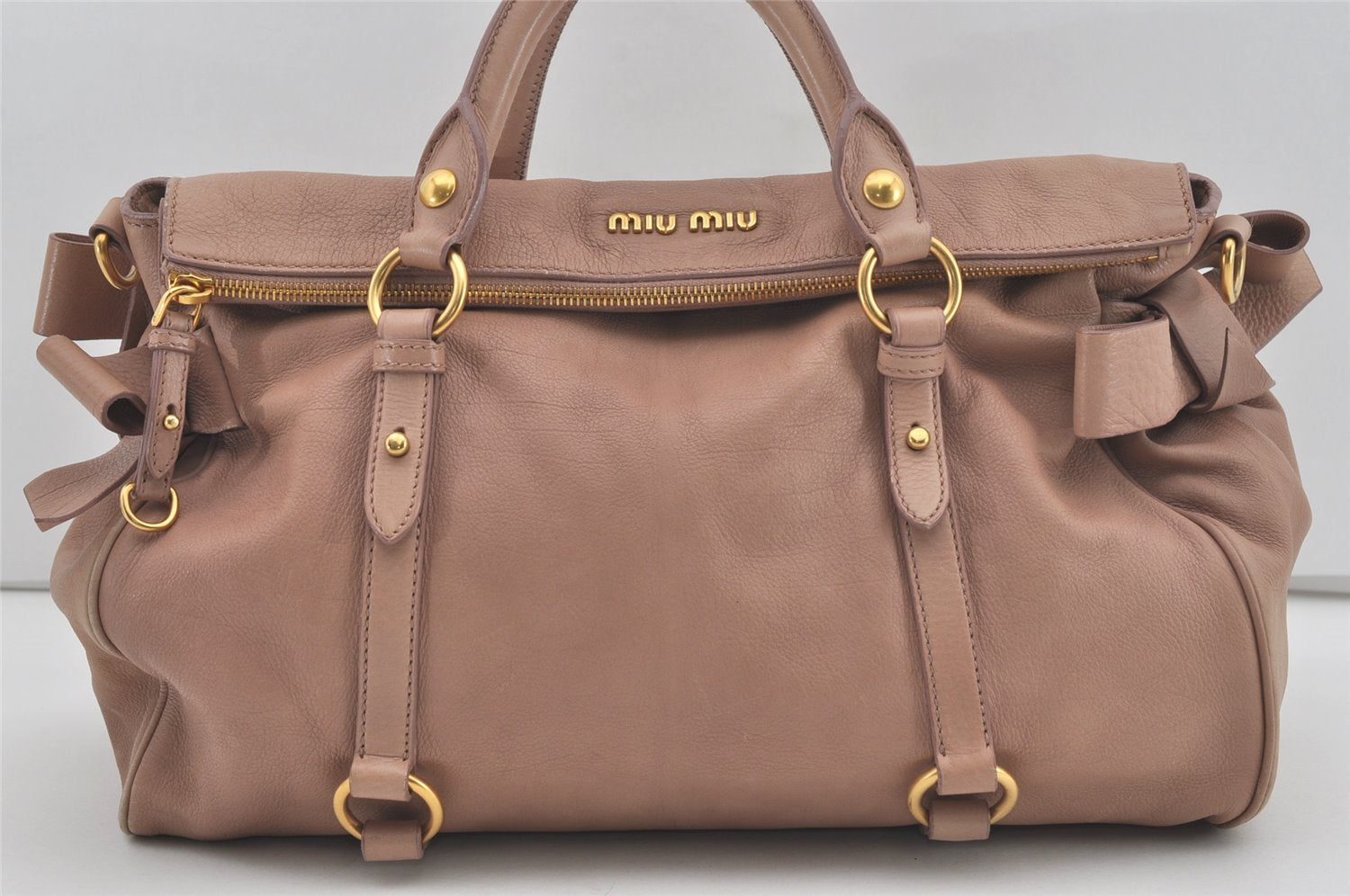 Authentic MIU MIU Vintage Leather 2Way Shoulder Hand Bag Pink 5420I