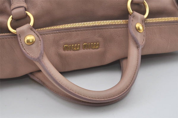 Authentic MIU MIU Vintage Leather 2Way Shoulder Hand Bag Pink 5420I
