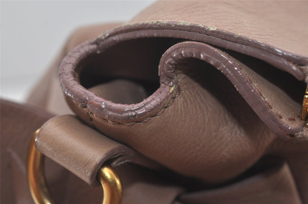 Authentic MIU MIU Vintage Leather 2Way Shoulder Hand Bag Pink 5420I