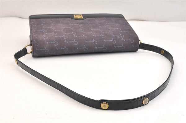 Authentic GIVENCHY Suede Leather Shoulder Cross Body Bag Purse Navy blue 5420K