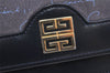 Authentic GIVENCHY Suede Leather Shoulder Cross Body Bag Purse Navy blue 5420K