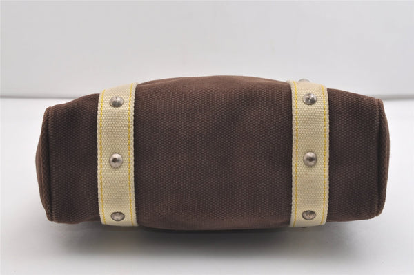 Authentic Louis Vuitton Antigua Cabas MM Tote Bag Brown White M80663 LV 5421J