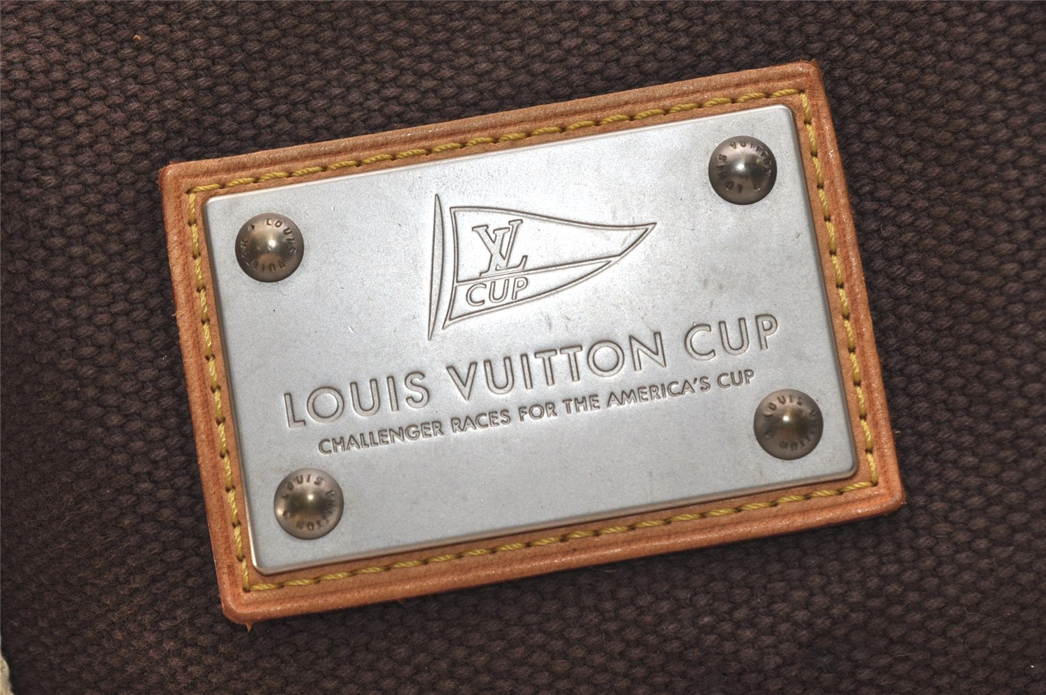 Authentic Louis Vuitton Antigua Cabas MM Tote Bag Brown White M80663 LV 5421J