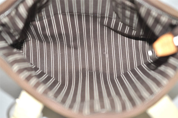 Authentic Louis Vuitton Antigua Cabas MM Tote Bag Brown White M80663 LV 5421J