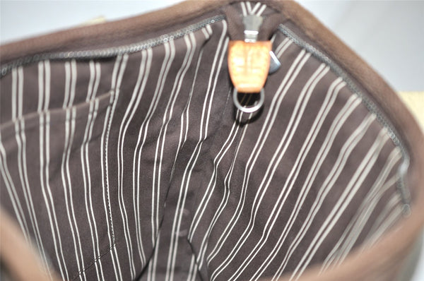 Authentic Louis Vuitton Antigua Cabas MM Tote Bag Brown White M80663 LV 5421J