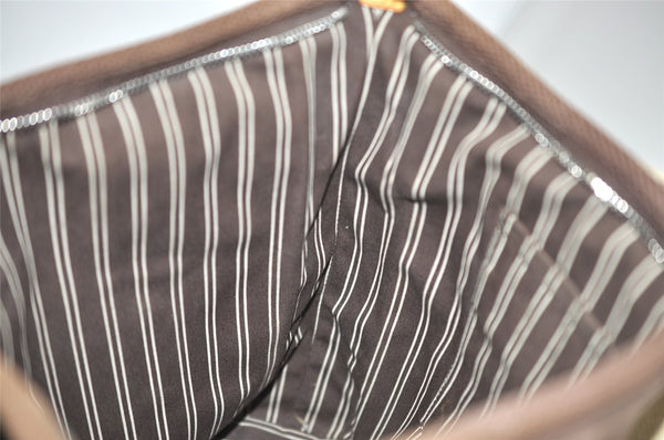 Authentic Louis Vuitton Antigua Cabas MM Tote Bag Brown White M80663 LV 5421J