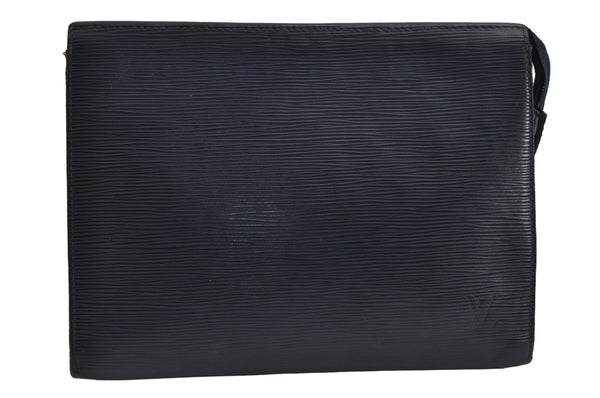 Authentic Louis Vuitton Epi Poche Toilette 26 Cosmetics Pouch M41367 Blue 5422J