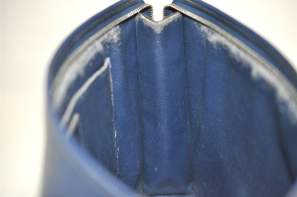 Authentic Louis Vuitton Epi Poche Toilette 26 Cosmetics Pouch M41367 Blue 5422J