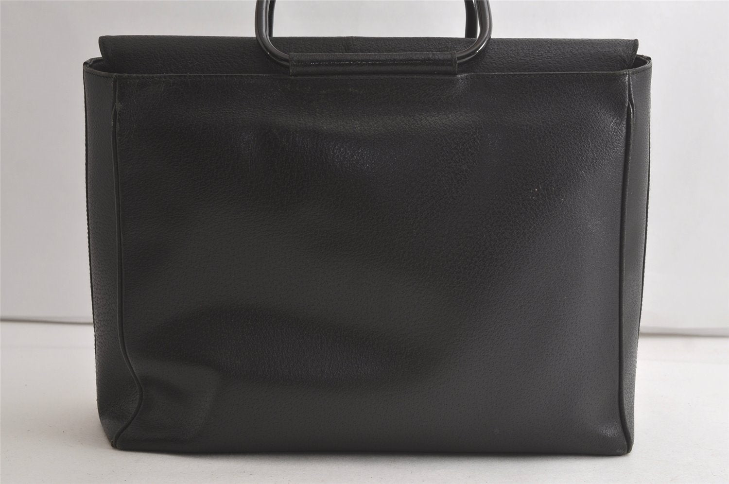 Authentic GUCCI Vintage Hand Bag Leather Black Junk 5423K