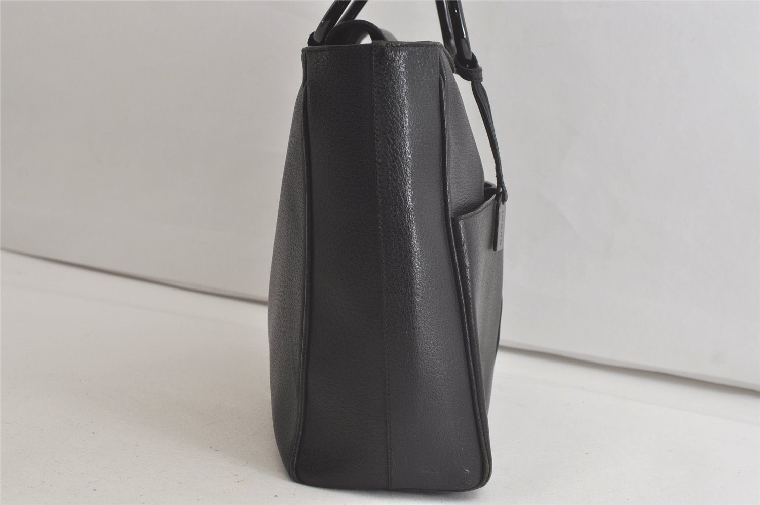 Authentic GUCCI Vintage Hand Bag Leather Black Junk 5423K