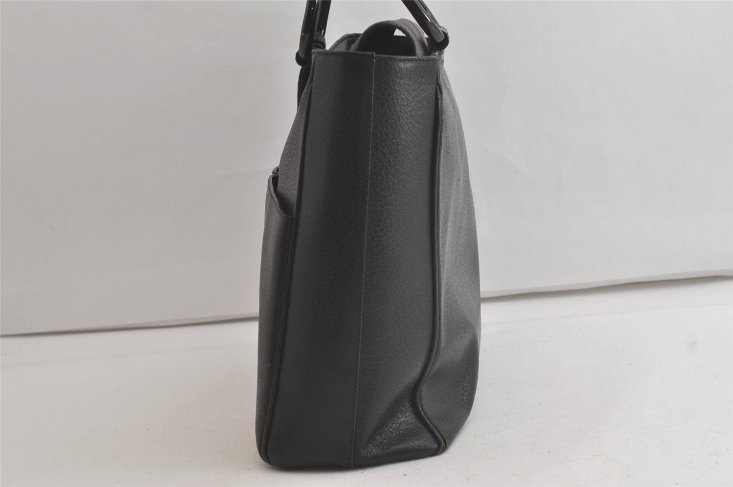 Authentic GUCCI Vintage Hand Bag Leather Black Junk 5423K