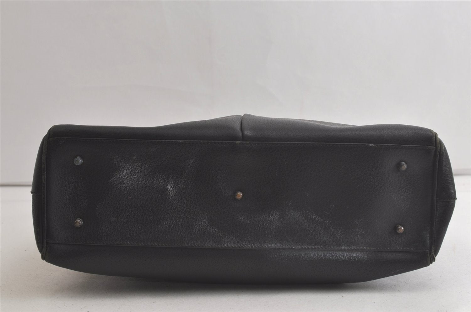 Authentic GUCCI Vintage Hand Bag Leather Black Junk 5423K