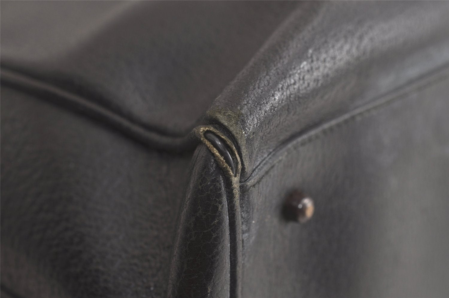 Authentic GUCCI Vintage Hand Bag Leather Black Junk 5423K
