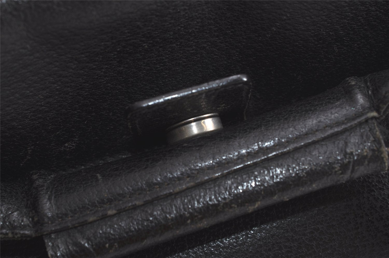 Authentic GUCCI Vintage Hand Bag Leather Black Junk 5423K