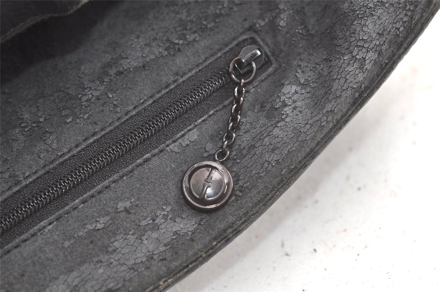 Authentic GUCCI Vintage Hand Bag Leather Black Junk 5423K