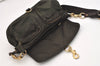 Authentic MIU MIU Vintage Nylon Leather Shoulder Bag Purse Khaki Green 5424J