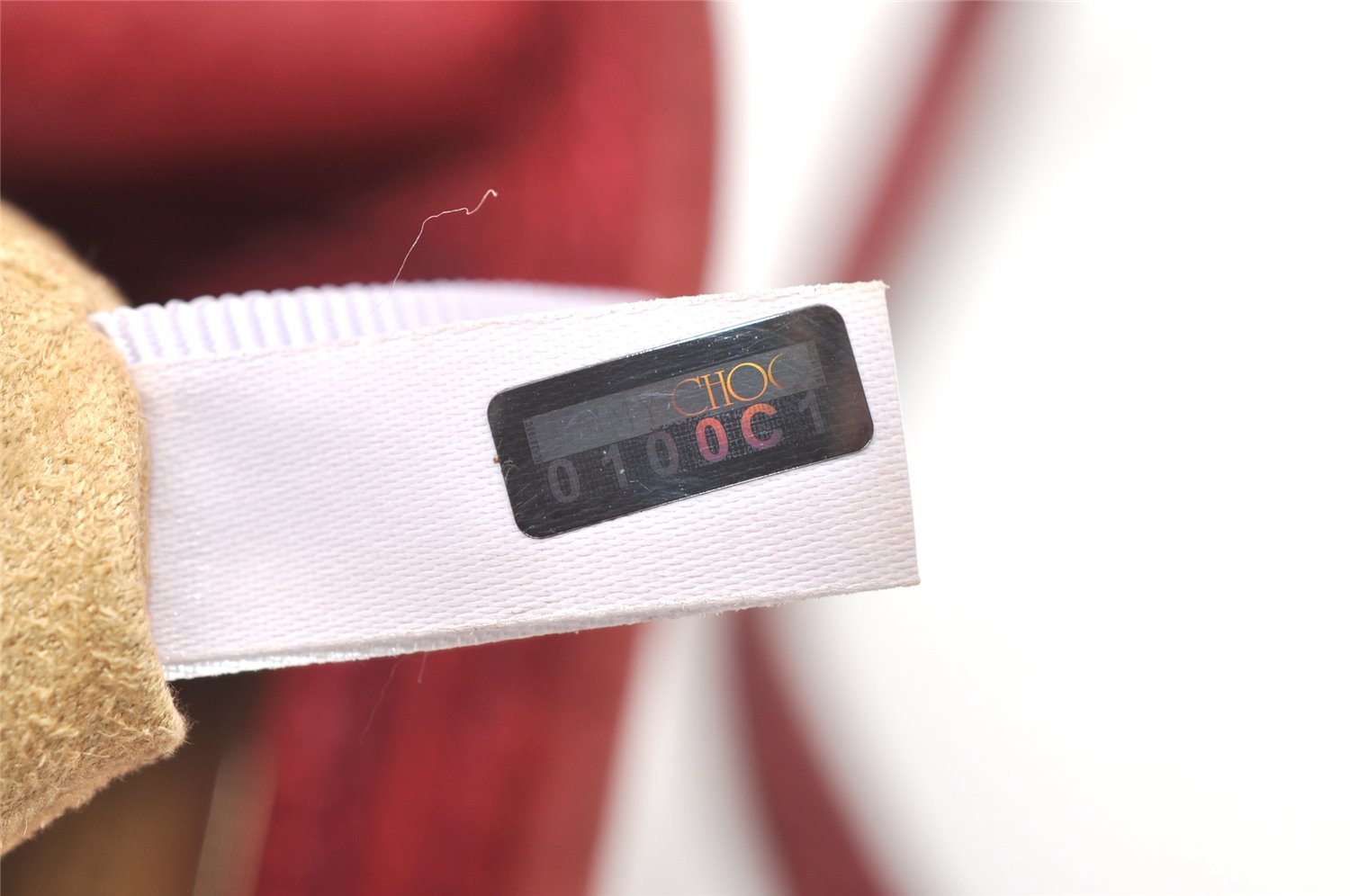 Authentic JIMMY CHOO Vintage Star Studs Leather Shoulder Tote Bag Red 5424K