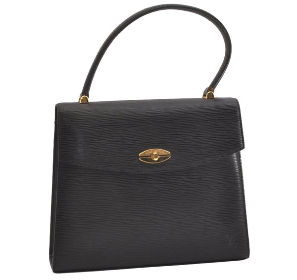 Authentic Louis Vuitton Epi Malesherbes Hand Bag Purse Black M52372 LV 5425J