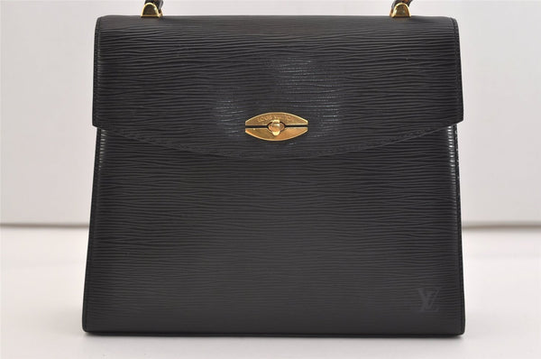 Authentic Louis Vuitton Epi Malesherbes Hand Bag Purse Black M52372 LV 5425J