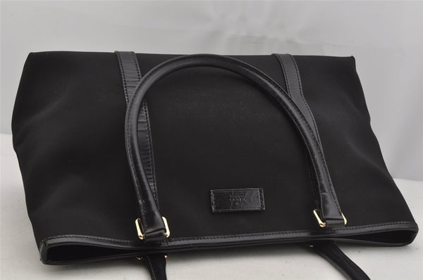 Authentic GUCCI Vintage Shoulder Hand Tote Bag Canvas Leather 257013 Black 5426J