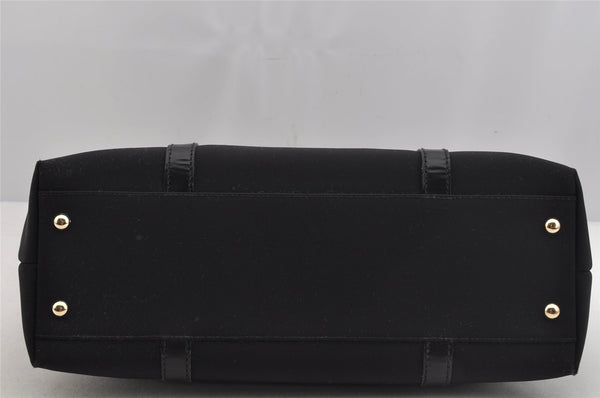 Authentic GUCCI Vintage Shoulder Hand Tote Bag Canvas Leather 257013 Black 5426J