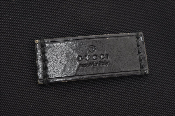 Authentic GUCCI Vintage Shoulder Hand Tote Bag Canvas Leather 257013 Black 5426J