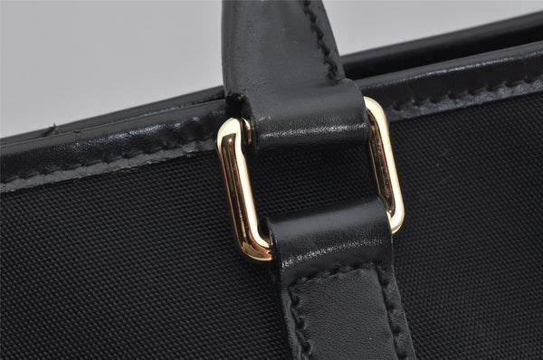 Authentic GUCCI Vintage Shoulder Hand Tote Bag Canvas Leather 257013 Black 5426J