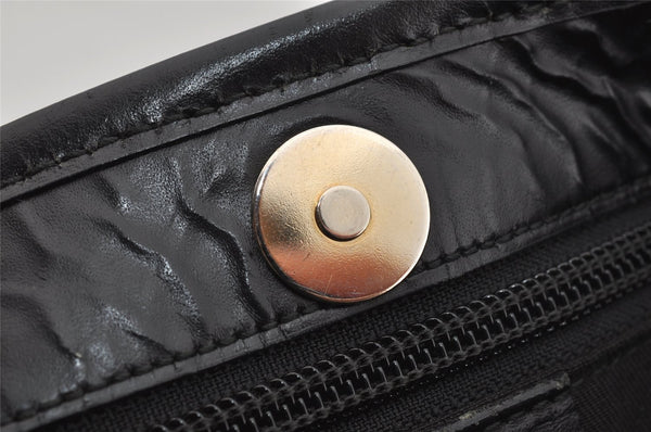 Authentic GUCCI Vintage Shoulder Hand Tote Bag Canvas Leather 257013 Black 5426J