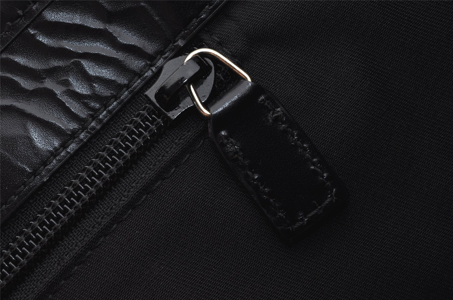 Authentic GUCCI Vintage Shoulder Hand Tote Bag Canvas Leather 257013 Black 5426J