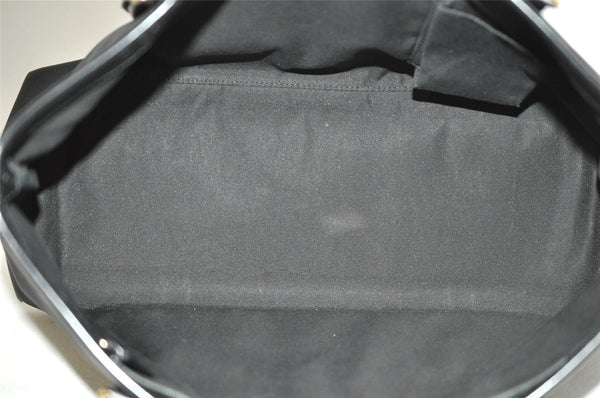 Authentic GUCCI Vintage Shoulder Hand Tote Bag Canvas Leather 257013 Black 5426J