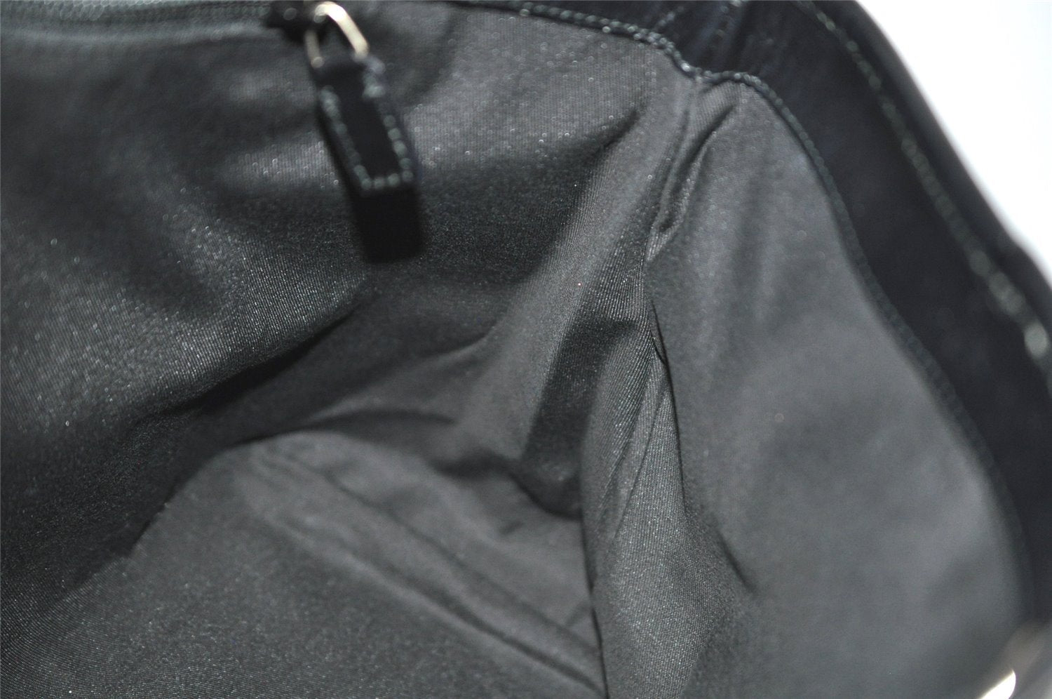 Authentic GUCCI Vintage Shoulder Hand Tote Bag Canvas Leather 257013 Black 5426J