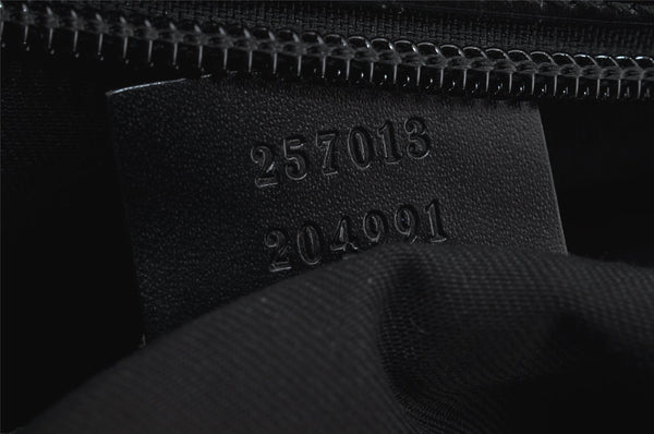 Authentic GUCCI Vintage Shoulder Hand Tote Bag Canvas Leather 257013 Black 5426J