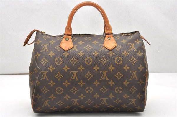 Authentic Louis Vuitton Monogram Speedy 30 Hand Boston Bag M41526 LV 5426K