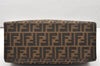 Authentic FENDI Zucca Shoulder Tote Bag Purse Canvas Leather Brown 5427K