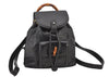 Authentic GUCCI Vintage Bamboo Drawstring Backpack Leather Black 5428K