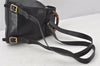 Authentic GUCCI Vintage Bamboo Drawstring Backpack Leather Black 5428K